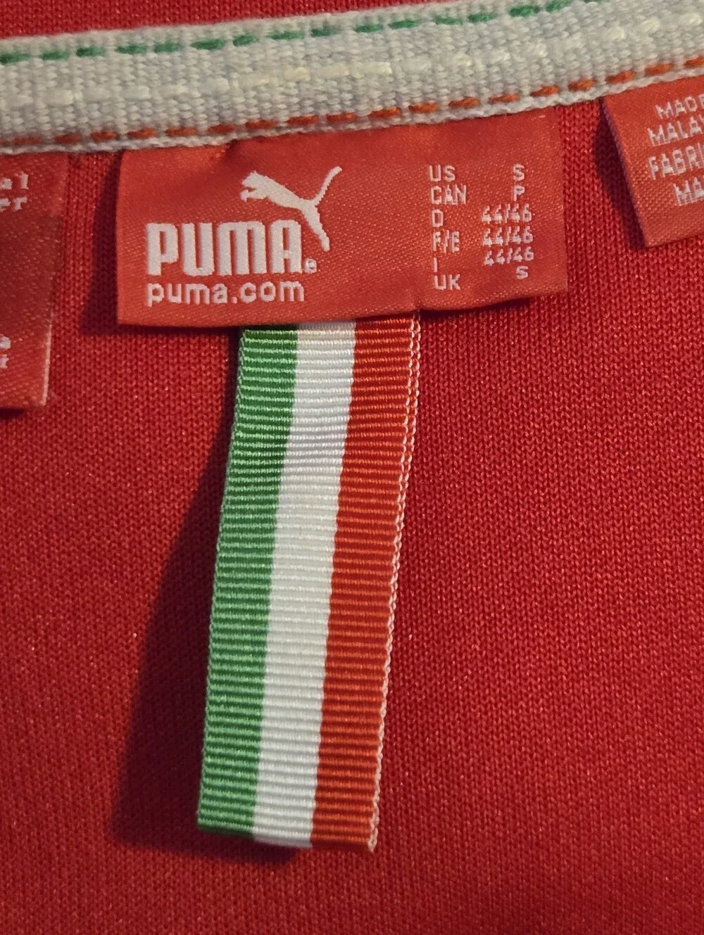 Puma Mens Red Scuderia Ferrari Italy Full Zip Racing Track Jacket Size Small